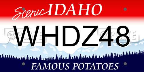 WHDZ48 Idaho License Plate