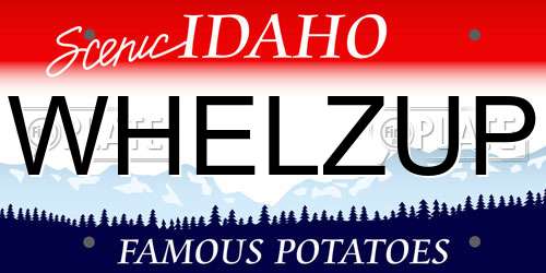 WHELZUP Idaho License Plate