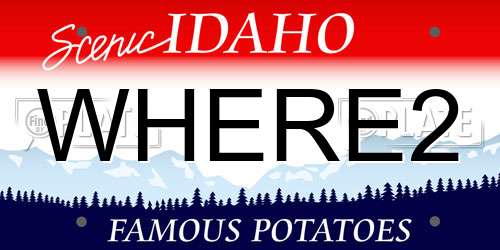 WHERE2 Idaho License Plate