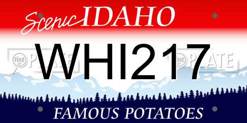WHI217 Idaho License Plate