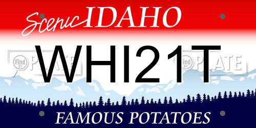 WHI21T Idaho License Plate