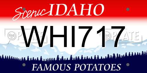 WHI717 Idaho License Plate