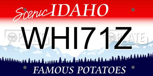 WHI71Z Idaho License Plate
