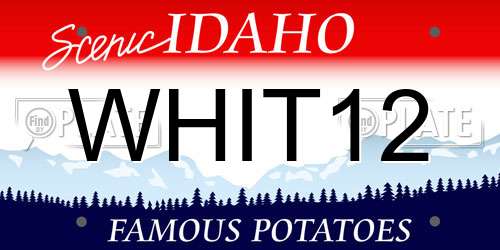 WHIT12 Idaho License Plate