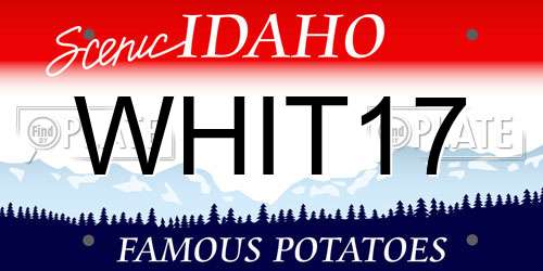 WHIT17 Idaho License Plate