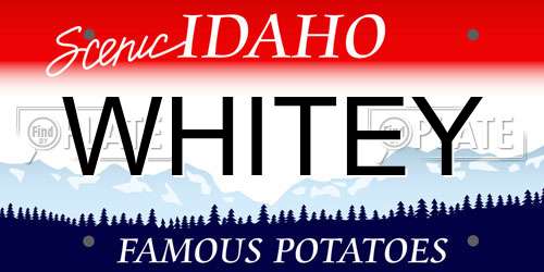 WHITEY Idaho License Plate