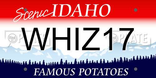 WHIZ17 Idaho License Plate