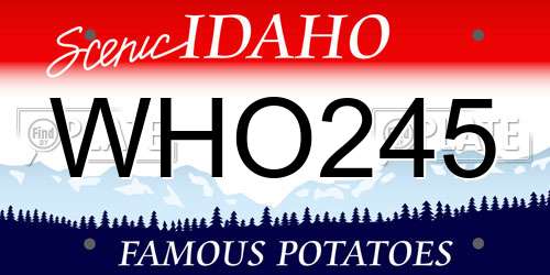 WHO245 Idaho License Plate