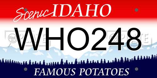 WHO248 Idaho License Plate