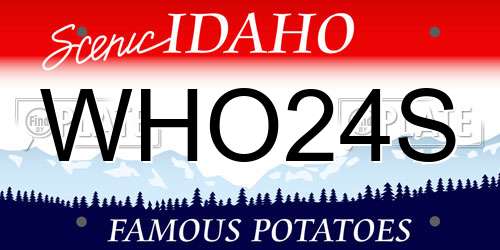 WHO24S Idaho License Plate