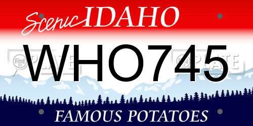 WHO745 Idaho License Plate