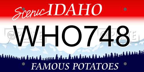 WHO748 Idaho License Plate