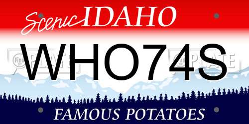 WHO74S Idaho License Plate