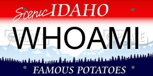 WHOAMI Idaho License Plate