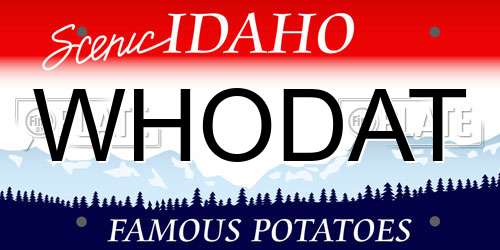 WHODAT Idaho License Plate