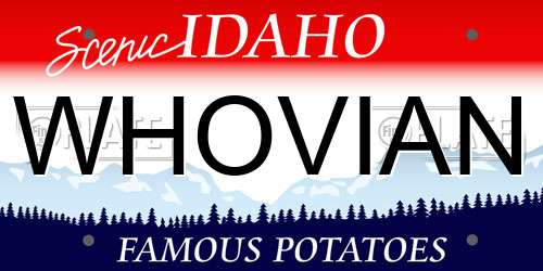 WHOVIAN Idaho License Plate