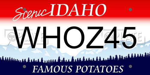 WHOZ45 Idaho License Plate