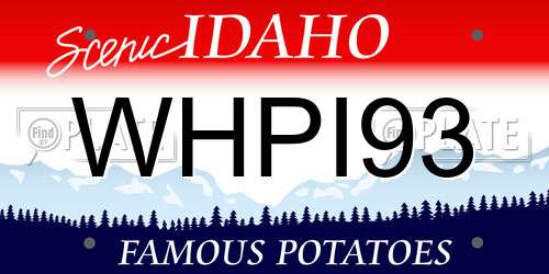 WHPI93 Idaho License Plate