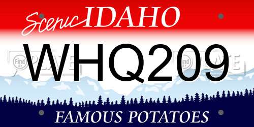 WHQ209 Idaho License Plate