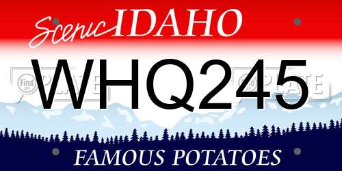 WHQ245 Idaho License Plate