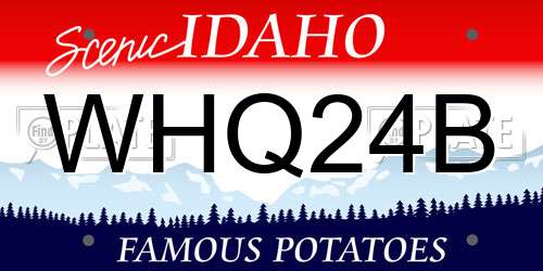 WHQ24B Idaho License Plate