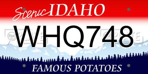 WHQ748 Idaho License Plate