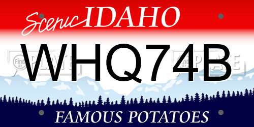 WHQ74B Idaho License Plate