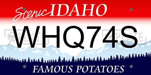 WHQ74S Idaho License Plate