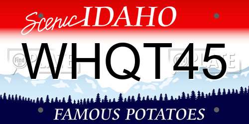 WHQT45 Idaho License Plate