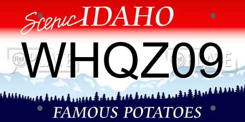 WHQZ09 Idaho License Plate