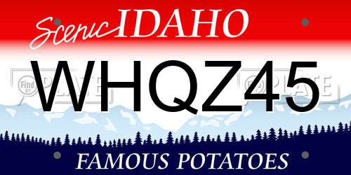 WHQZ45 Idaho License Plate