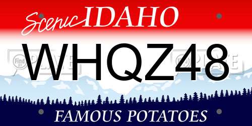 WHQZ48 Idaho License Plate
