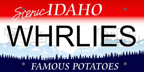 WHRLIES Idaho License Plate