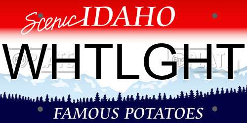 WHTLGHT Idaho License Plate