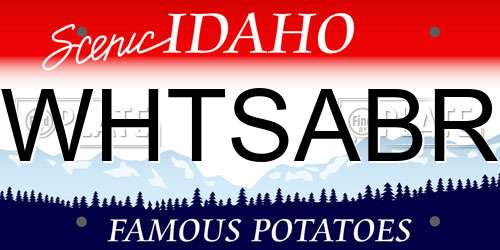 WHTSABR Idaho License Plate
