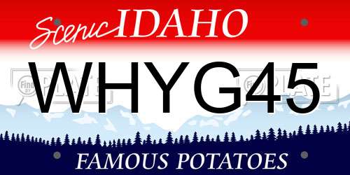 WHYG45 Idaho License Plate