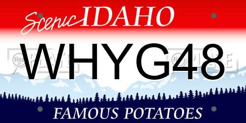 WHYG48 Idaho License Plate
