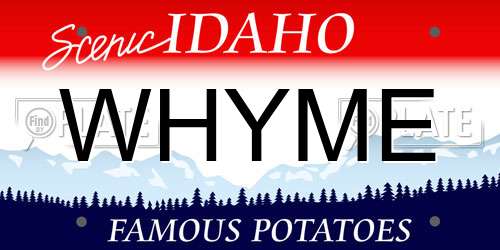 WHYME Idaho License Plate