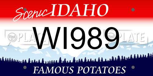 WI989 Idaho License Plate