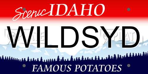 WILDSYD Idaho License Plate