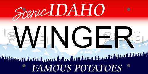 WINGER Idaho License Plate