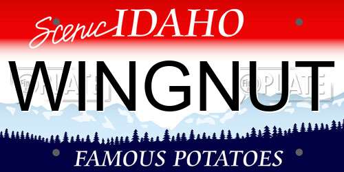 WINGNUT Idaho License Plate