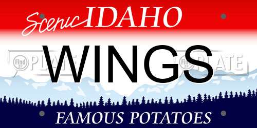 WINGS Idaho License Plate