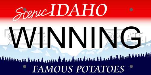 WINNING Idaho License Plate