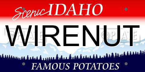 WIRENUT Idaho License Plate