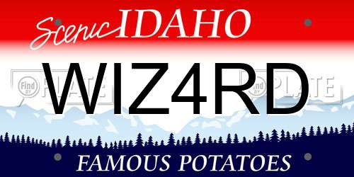 WIZ4RD Idaho License Plate