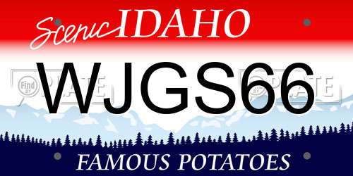 WJGS66 Idaho License Plate
