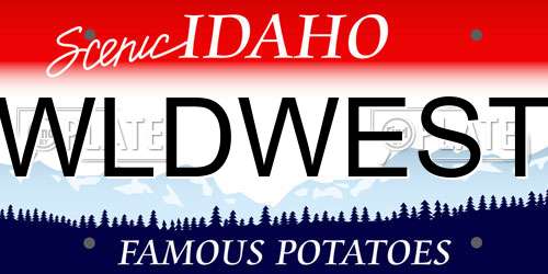 WLDWEST Idaho License Plate