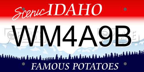 WM4A9B Idaho License Plate