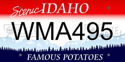 WMA495 Idaho License Plate